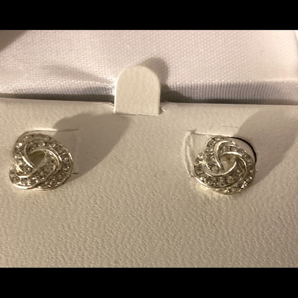 Silver tone stud earrings